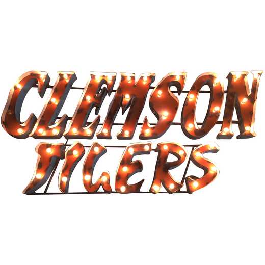 CLEMSONTIGERSWDLGT: LRT Clemson Tigers Stacked Metal Décor Lighted